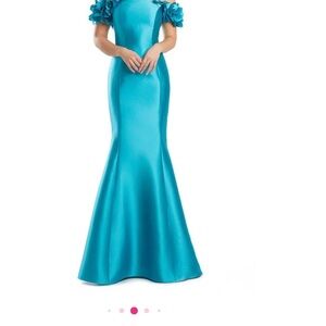 Elegant blue green gown